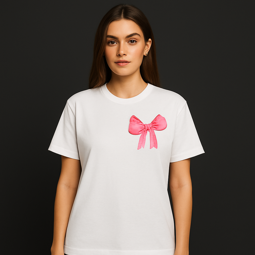 I’m Just a Girl Oversized T-Shirt – Pink Bow Design